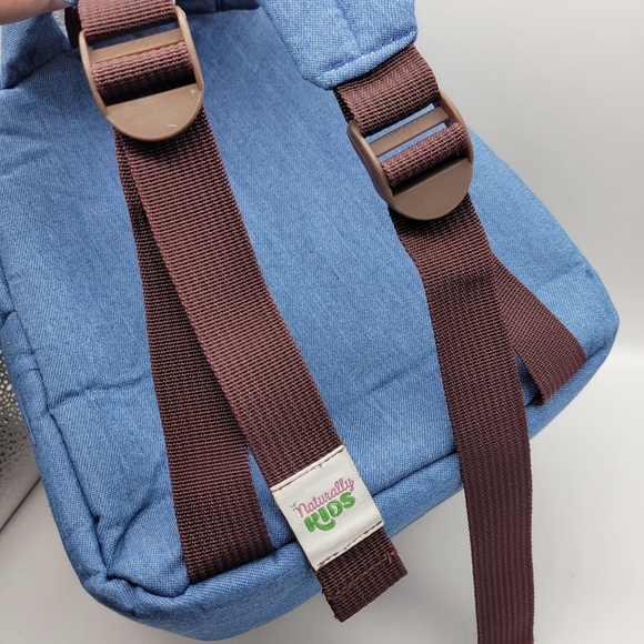 Excellent Naturally Kids Denim Backpack with Attachable Stuffed Dinosaur 18 mo.+ - Picture 2 of 10